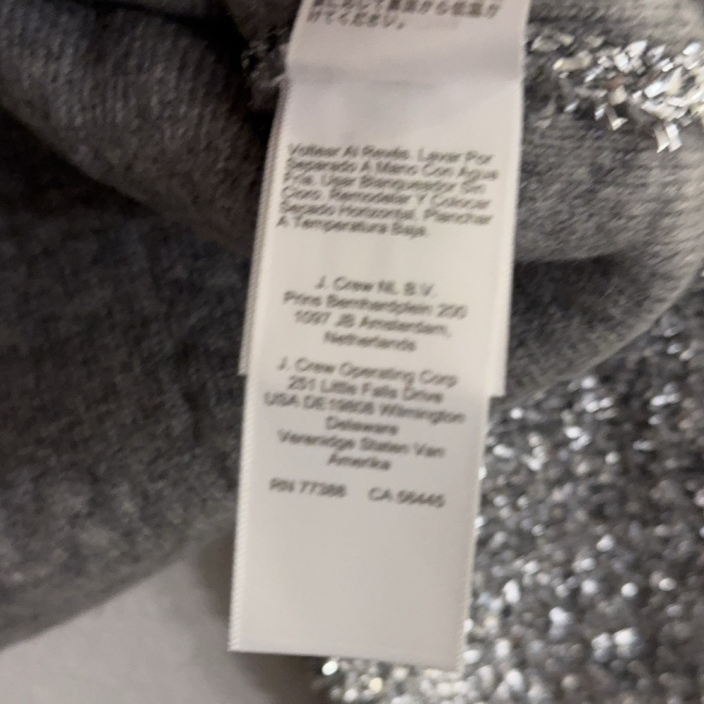 J.Crew CE724 Button-front Cardigan M Silver Grey Sparkly‎ Lambswool - Picture 7 of 11